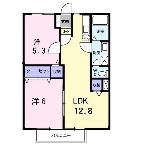 磯城郡田原本町大字三笠のアパートの間取り