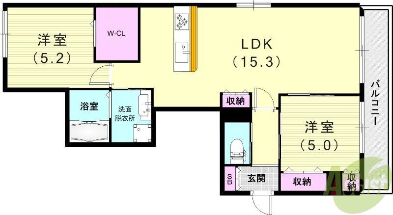 GRAND HEBEL 塚口の間取り