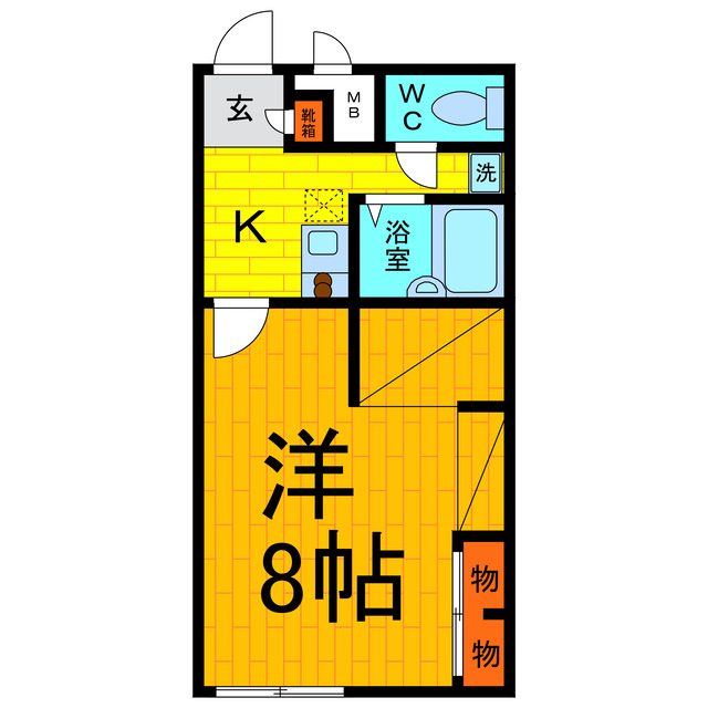 鳴門市撫養町北浜のアパートの間取り