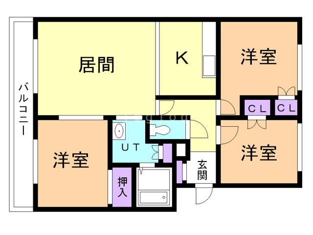 日之出ハイツの間取り