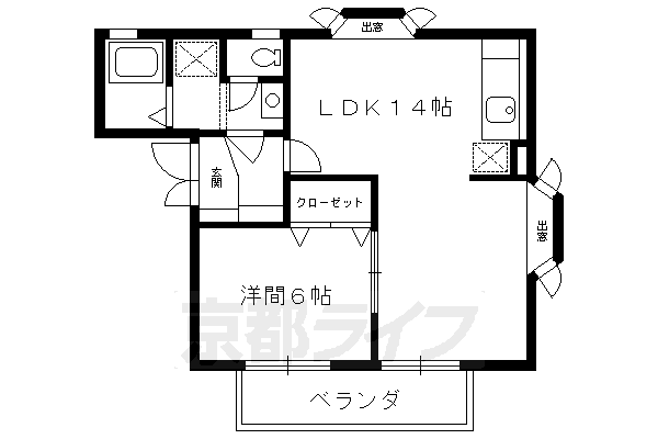 京都市伏見区向島西堤町のアパートの間取り