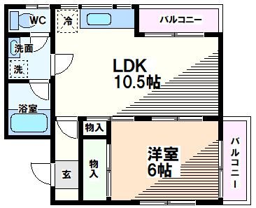 立川市羽衣町のマンションの間取り