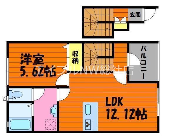 井原市七日市町のアパートの間取り