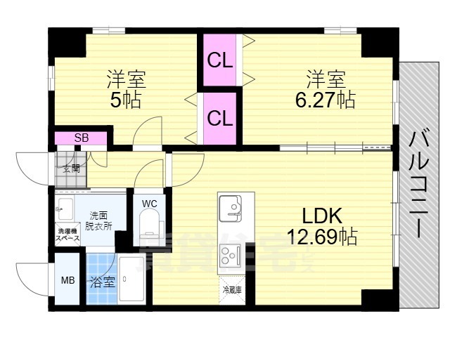 仮称）西大路新築PJの間取り