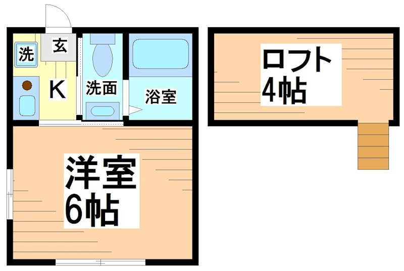 川崎市多摩区枡形のアパートの間取り