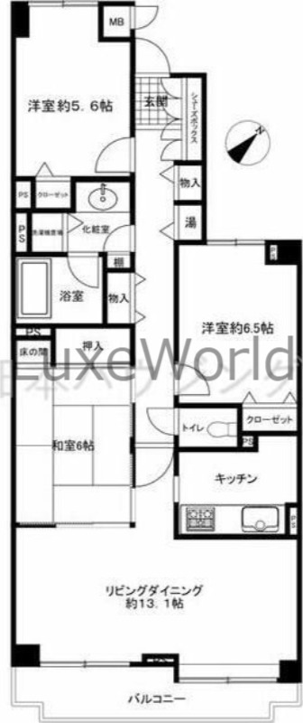 横浜市港北区大倉山のマンションの間取り