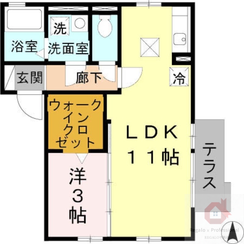 大阪市西成区玉出西のアパートの間取り