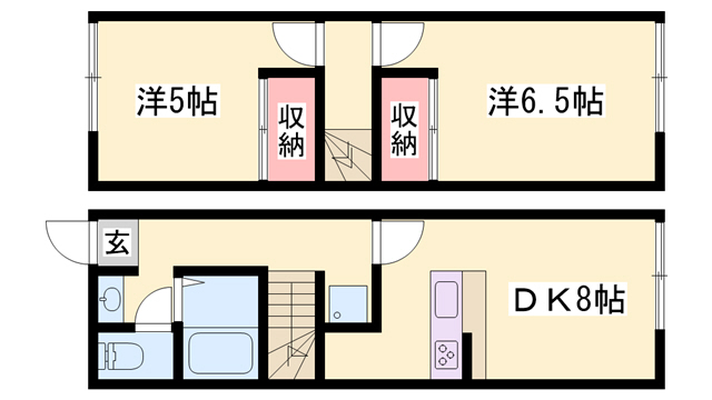 相生市那波野のアパートの間取り