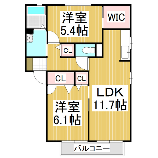 グランシードあづみＤの間取り