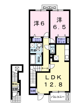 郡山市字古川のアパートの間取り