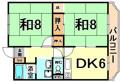 伊丹市西台のマンションの間取り