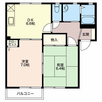 上越市大和のアパートの間取り