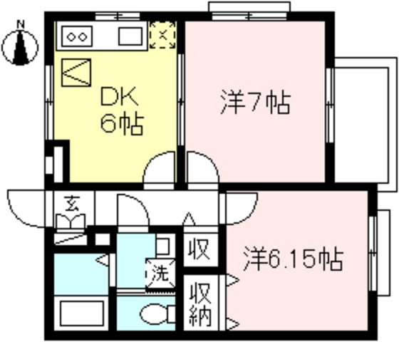 狛江市西野川のアパートの間取り