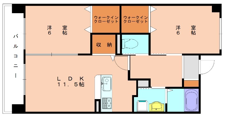 古賀市中央のマンションの間取り