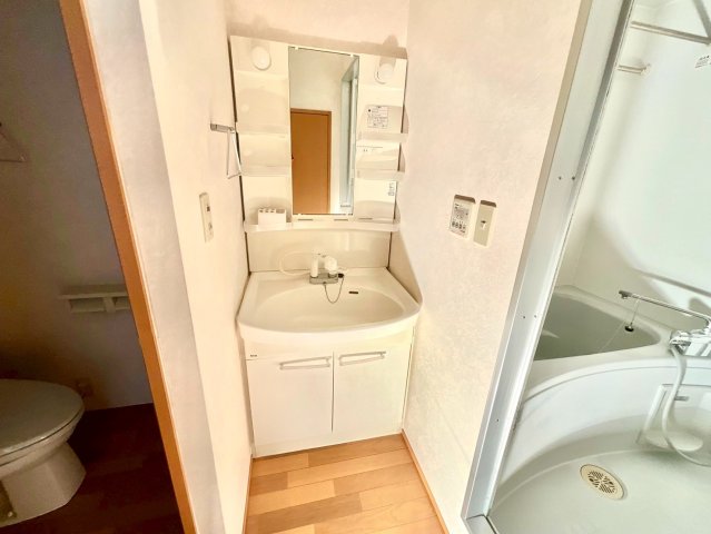 洗面設備　スペースが確保できる洗面所です