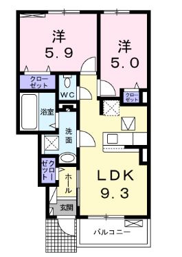 土佐くろしお鉄道阿佐線 のいち駅 徒歩12分 2階建 築6年の間取り写真