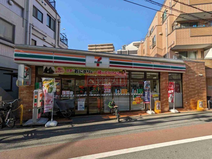 コンビニ　セブンイレブン　不動前駅東店（コンビニ）まで410m