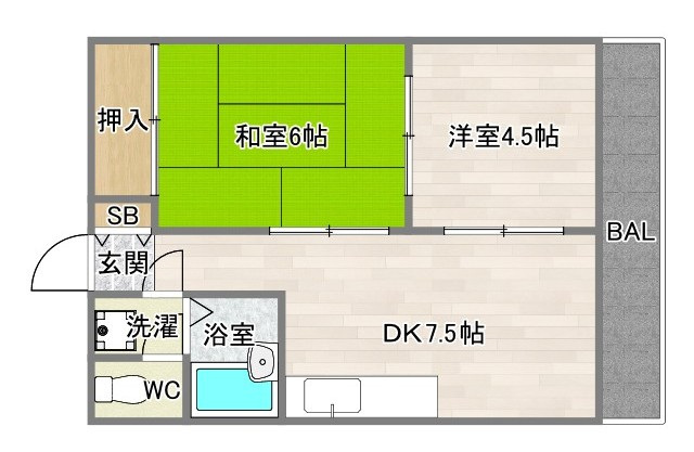ラウンド東田辺の間取り写真