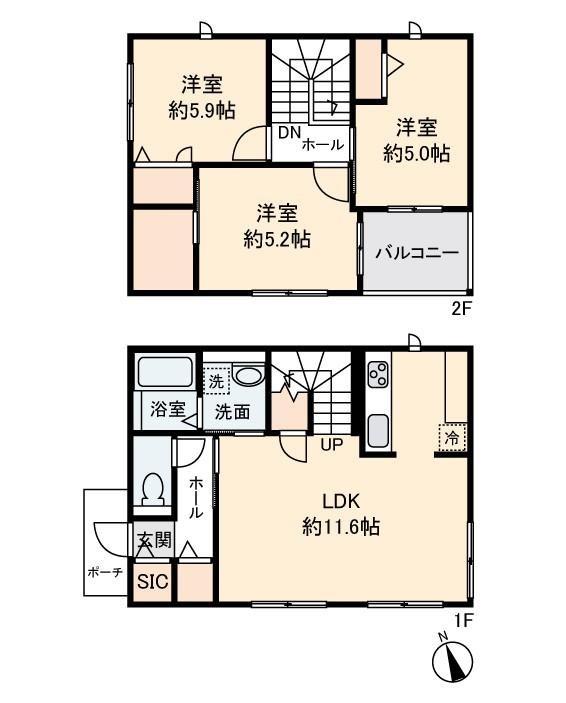 清水様B棟の間取り写真