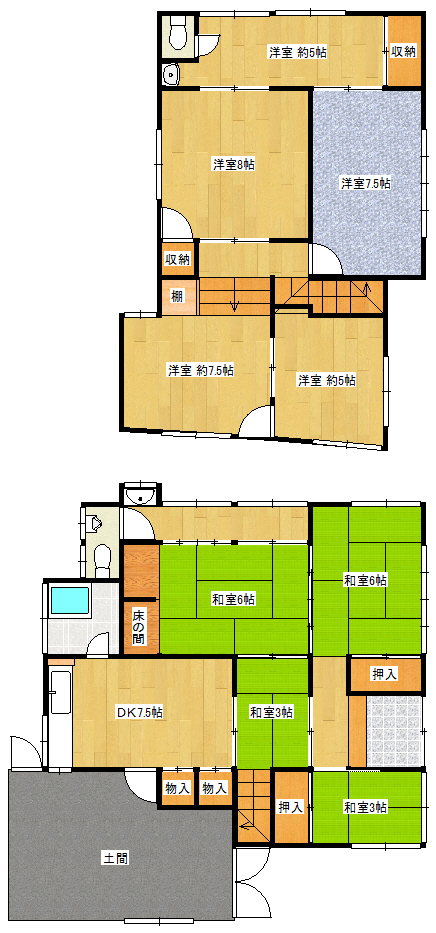 中村1丁目貸家の間取り写真