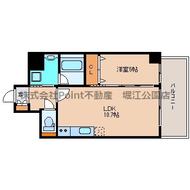 地下鉄四つ橋線 四ツ橋駅 徒歩1分 10階建 築11年の間取り写真