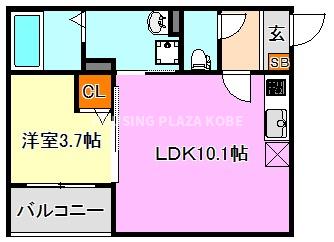 Lane須磨の間取り写真