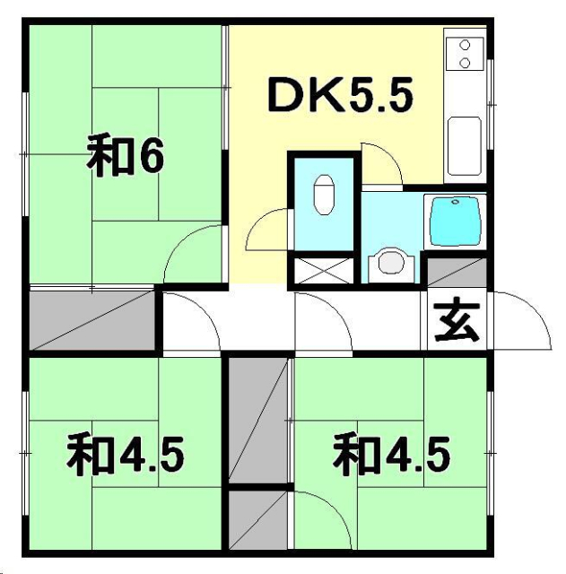 松山市若葉町のマンションの間取り