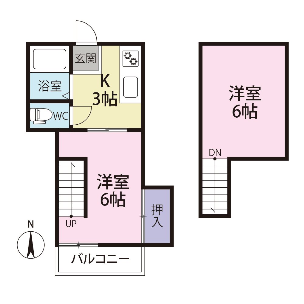 プレステージ仲田の間取り