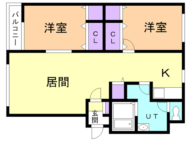 函館市柏木町のマンションの間取り