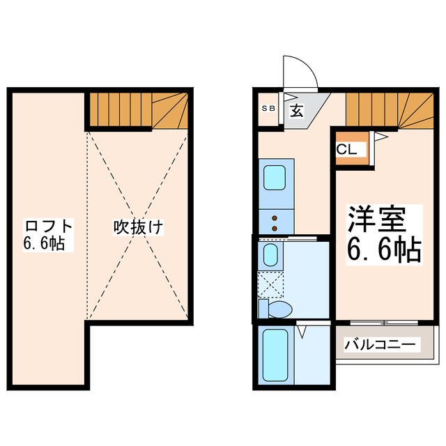 熊本市中央区島崎のアパートの間取り