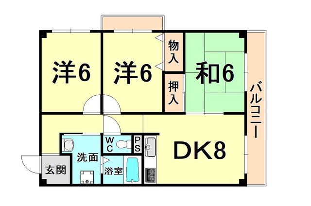 尼崎市南塚口町のマンションの間取り