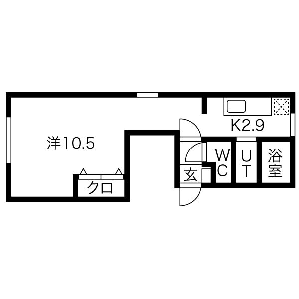 札幌市西区二十四軒二条のアパートの間取り
