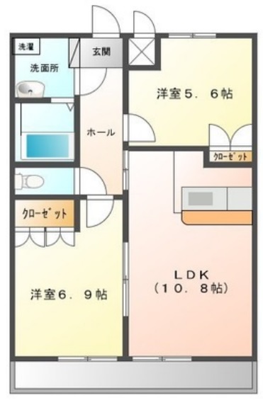 【南足柄市壗下のアパートの間取り】