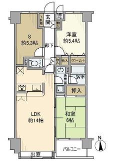 足立区梅田のマンションの間取り