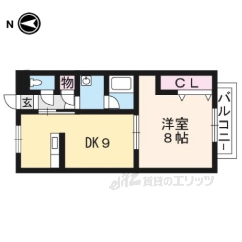 近江八幡市堀上町のアパートの間取り