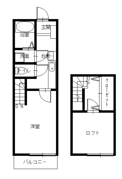 RIMYハイツ新大工弐番館の間取り