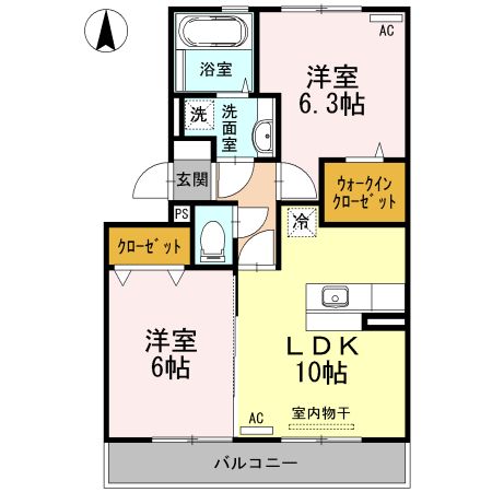 グランソレイユ　A棟の間取り