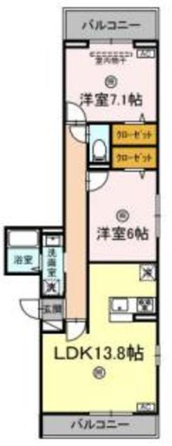 相模原市中央区相模原のアパートの間取り