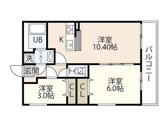 【広島市南区宇品西のマンションの間取り】