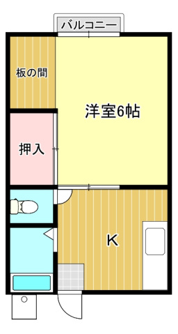 【岡山市北区岡町のアパートの間取り】