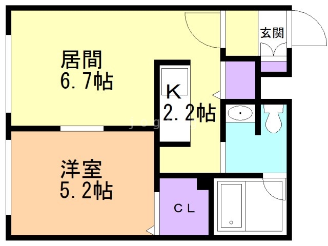 札幌市東区北十四条東のマンションの間取り