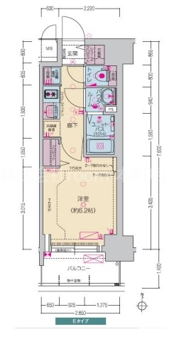 プレサンス堺筋本町ディスティニーの間取り