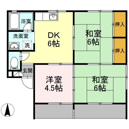 藤ノ木ハイツ　A棟の間取り