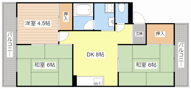 【守山市古高町のマンションの間取り】