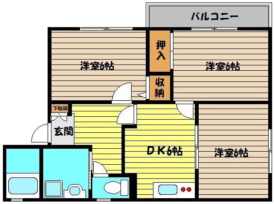 芦屋市伊勢町のアパートの間取り