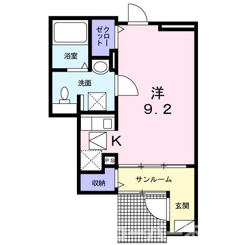 丸亀市富士見町のアパートの間取り