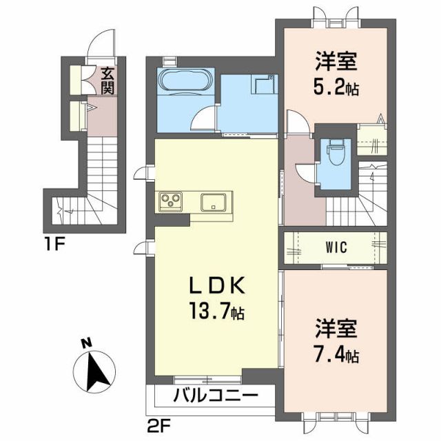 シャーメゾン　ｋａｗａｋｉｔａ　ｎｅｏの間取り