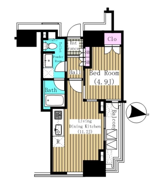 港区浜松町のマンションの間取り