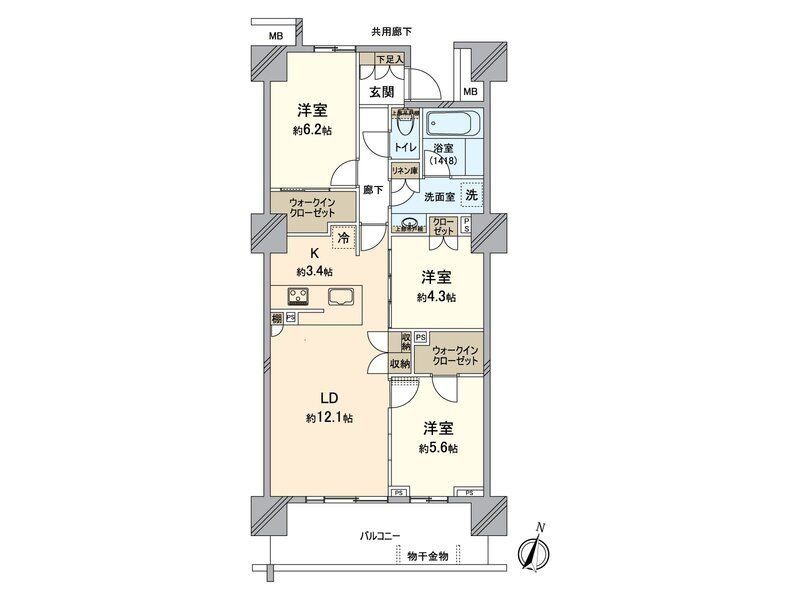 さいたま市大宮区桜木町のマンションの間取り