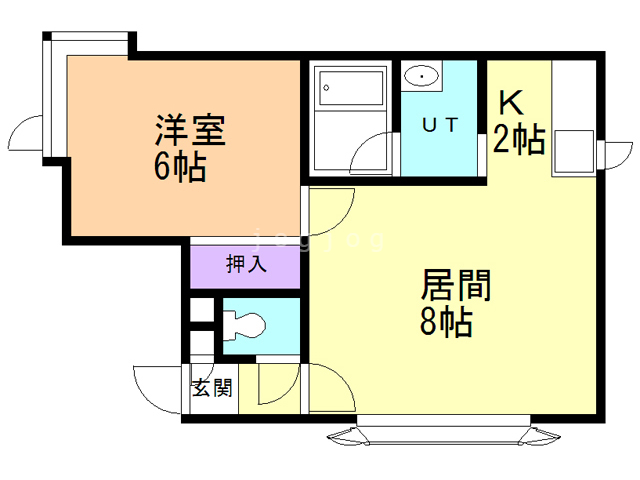 札幌市白石区北郷二条のアパートの間取り